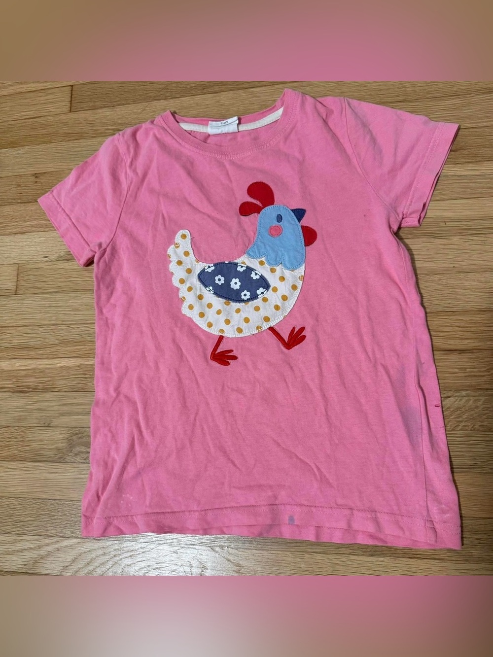 Mini Boden appliqué chicken tee size 7/8